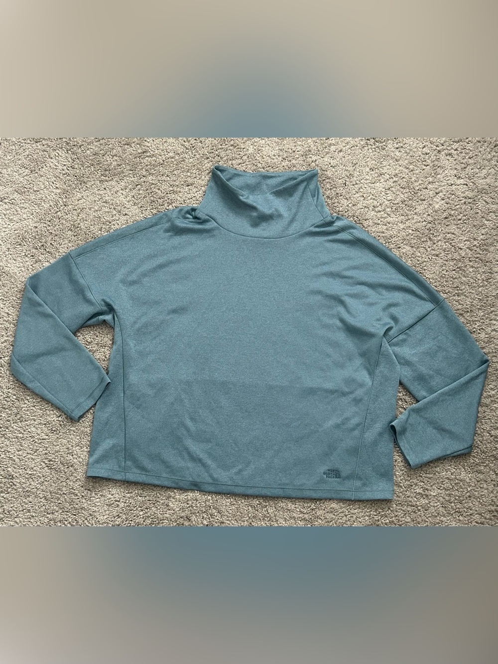 The North Face Women’s Blue Stretch Knit Turtleneck Pullover Top XL